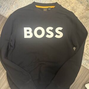 BOSS Men's Black Crewneck